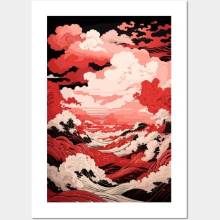 Ancient Japanese Waves Digital Art Posters and Art